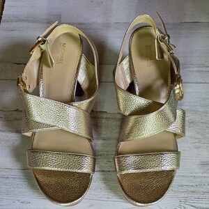 Michael Kors Gold Women's Sandals Heels Sz 10